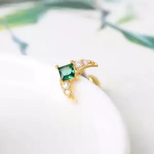 [라울스톤] 그린문 큐빅 달 써지컬 스틸 패션 피어싱