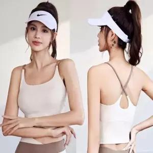 여자 필라테스 크롭 브라탑 요가복 상의 끈나시 WEF024F