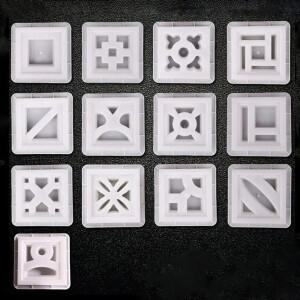 플라스틱 중공 벽돌 몰드 20*20*6cm 3D 조각 사각형 미끄럼 방지 시멘트 앤티크 꽃 울타리