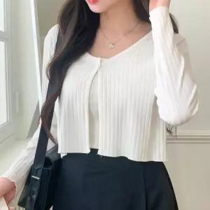 온나핏 바즈리 골지 여리 나시 가디건 세트 반팔가디건 트위드가디건