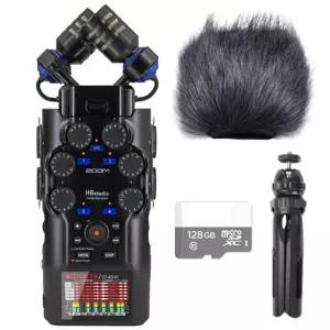 정품 국내발송 ZOOM H6 studio(128GB+정품 윈드스크린+고정삼각대)크리에이터 오디오 인터페이스 스튜디오 녹음 ASMR마이크 입시연주 공연장 콘서트 악기 기타 피아노 성악 층간소음 H6S 브이로그