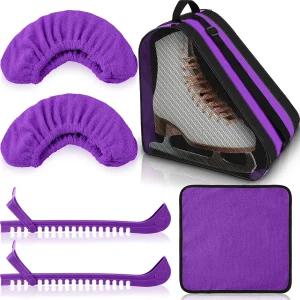 릴리풀 4피스 스케이트 가드 블레이드 커버 타월 스 인라인 백 세트 성인 피겨 스케이팅 또는 하키용