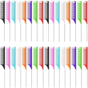 미덕 모럴 헤어 빗, 32피스 카본 파이버 및 스테인리스 스틸 쥐꼬리 /핀테일 정전기 방지, 내열성, 땋기용 미용 도구, 커팅, 스타일링