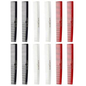 알레그로 빗 420 헤어 스타일리스트용 이발용 세트 - 블랙, 레드, 화이트 커팅 포켓 (12팩)