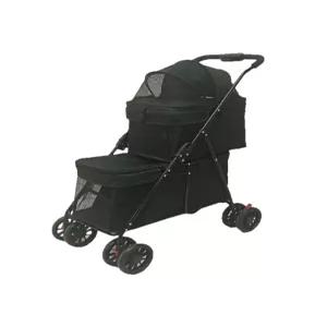 강아지 2단 접이식 개모차 다견 소형견 고양이 중형견 분리형 산책 펫모차 폴딩 개유모차
