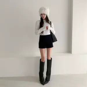 여성 일상 하이웨스트 코튼 스판 골덴 미니 반바지