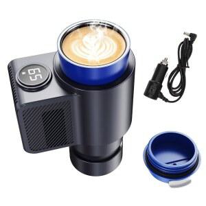 니프방 2-in-1 자동차 난방 냉각 컵 머그잔, 12V 36W 스마트 휴대용 전기 및 냉방 여행용 커피 컵, 실용적인 소형 냉방(블랙)