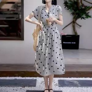 이쁘다요 클래식 원피스 루즈핏 도트 린넨 WFLMN05