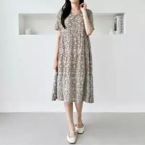 롱치마 까실이 원피스 브이넥 플레어 SD-25 WFLMTFU