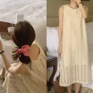 펀칭 레이스 여름원피스 바캉스 펀칭레이스 나시 WFLMUQA