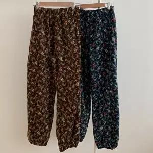 [셀러허브 패션]빅사이즈바지 T604L601 꽃무늬밴딩도톰팬츠 MO