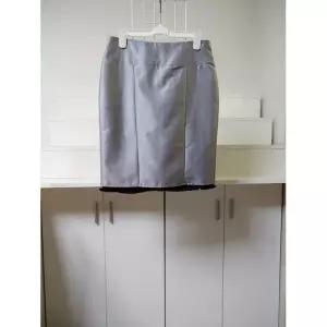 쉬폰 주름 믹스 H라인 정장 스커트 NA-B