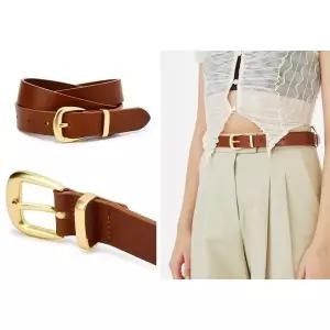 갤러리아 JABE6E121 질스튜어트[벨트BEST] 브라운 프리미엄 통가죽 여성벨트