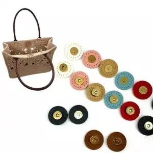 원형 가죽 자석 단추 1+1 수예 부자재 DIY 가방 스냅 가방용 뜨개 마그넷 장식