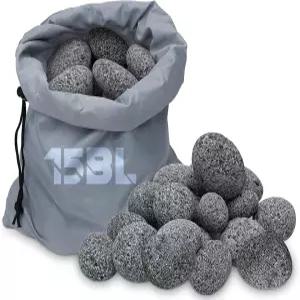 불 구덩이와 벽난로를 위한 검은 용암 암석 23인치 천연 암석15파운드