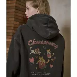 CPGN STUDIO 2-WAY 치즈베리 피그먼트 후드 집업 스모크블랙