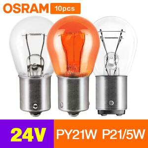 오스람 24V 램프 트럭 버스 테일 스톱 브레이크 백업 턴 할로겐 전구 SK PY21W 7510 7537 BAU15s 이중 필라