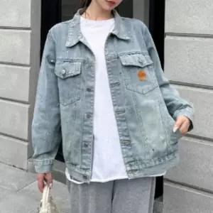 워싱 캐주얼 오버핏 절개 간절기 여성 데님 자켓