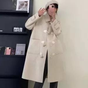 여성 더플 코트 오버핏 스타일 떡볶이 고급스러운 따뜻함