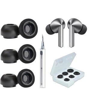 갤럭시 버드3 프로용 메모리 폼 이어 이어버드 교체용 버즈 팁, 편안한 제거, 프로 소음 평생 삼성 도구(S/M/L/3쌍) 3용 편안함, 청소 교체 업그레이드된 향상된