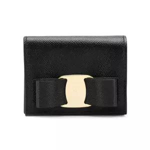[명품] 26SS 금장 바라 보우 코인 반지갑 블랙 22 D515 0725300