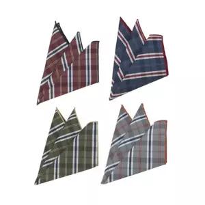 행커치프 데이비드 체크 정장 행커치프, 남성 실크