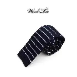 젠틀안트 네이비 화이트물결무늬패턴 니트넥타이3-92 W326A52