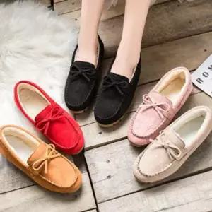 우먼 모던 플랫슈즈 모카신 털신슬립온 털단화 WFJU65P