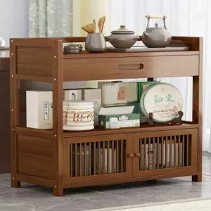 원목 수납장 정리 주방 수납함 보관함 바퀴달린 식탁 틈새수납장 수납 다용도 체리우드