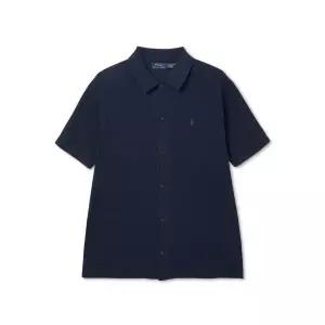 [폴로 랄프 로렌]POLO RALPH LAUREN 텍스처 코튼 리넨 셔츠 스웨터-브라이트 네이비 MNPOSWE1N820027-40...