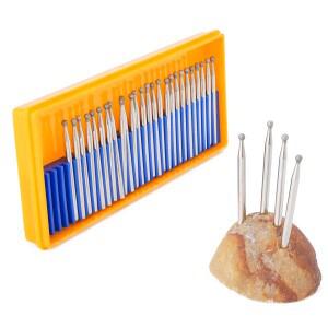 30Pcs 다이아몬드 그라인딩 헤드 1-5mm 둥근 모양 코팅 볼 조각 버 로타리 비트 유리/석재/보석 연삭 용 3M