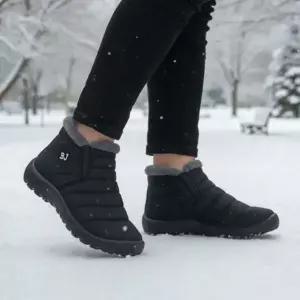 남성 겨울운동화 패딩 슬립온 기모안감 방한 털부츠 2색