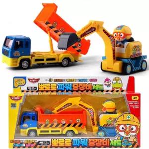 유아 뽀로로 소형 메탈 포크레인 덤프트럭 세트 장난감 공사자동차 아기선물 아이