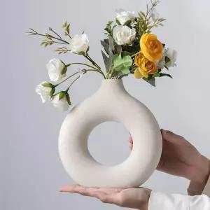 [콩심팥심]도자기 화병 인테리어 빈티지 꽃화병 베이지