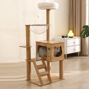 흰색 고양이장 고양이호텔 원목 빌라 고양이 격리 A형 호텔 하우스 자가설치 대형 소형