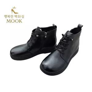 [무크][행복한백화점][무크]mook 여성 소가죽 퍼 레이스업 워커 블랙 516HB522668AA