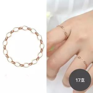 로즈골드반지 14K 로즈골드 마름모 체인 데일리 금 반지 17호