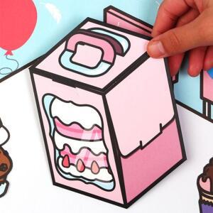 코믹 유머 박스 모양 케이크 메시지 카드 축하 커플 엽서 특별 한 편지지