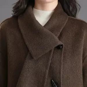 가을 여사친 모직 울 롱 모직코트 더블 코트 머플러 넥 겨 1PICK4