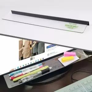 모니터 선반 메모 보드 부착형 투명 홀더 작업 공간 정리함 WFLOPNO