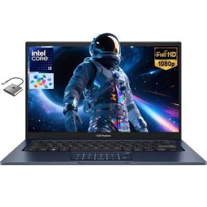 비보북 14인치 FHD 노트북 인텔 6코어 i3 1315U 비트 i7 1250U 8GB RAM 512GB SSD 대학생 및 비즈니스용 NumberPad 롱 배터리 프라이빗 웹캠 Win 11 W/액세서리