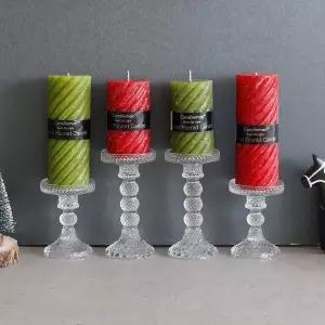 유리촛대 XPX419T5 접시형 캔들홀더 장식초 용기 받침대 촛대