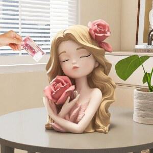 꽃다발 소녀 저금통 생일 장식 와인 캐비닛 입구 선물 거실 스타일