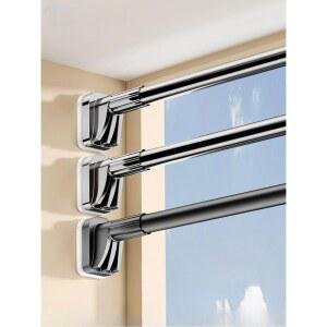 베란다 무타공 이불 창문 길이조절 단일봉 접이식 장대스 이불빨래 거치대 창문형