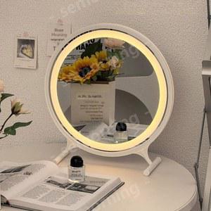 원형거울 led 탁상거울 x5배 램프 화장대 LED조명 회전 미니멀 조명거울