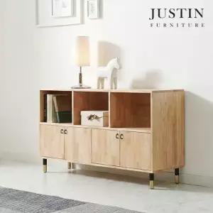 포레노 러버우드 원목 거실장 겸 수납 책장 1200)