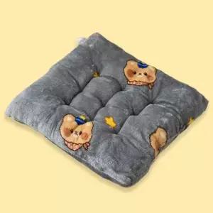 사무실 gray곰돌이 방석 극세사 쿠션 책상 겨울 의자 WFLPIIG