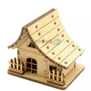 초등 유아 건축 이해 조립 나무 하우스 장식품 만들기 과학수업용 DIY키트 두뇌개발