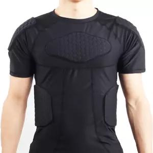 젤리브로 남성 패딩 압축 셔츠 가슴 갈비뼈 보호대 남자 농구 트레이닝 페인트볼 럭비용