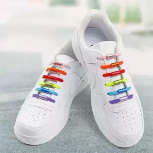 매듭없는 신발끈 세트 실리콘 고무줄 고무 운동화끈 정리 무매듭 캡슐형 평끈 반원형끈 J7